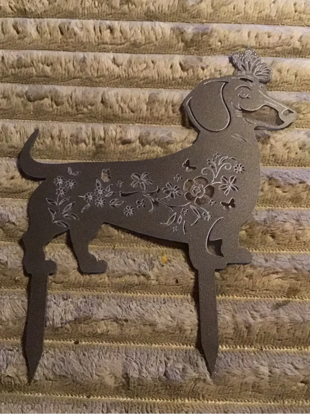 Decorative Dachshund Garden Stake - Brown acrylic yard Decor